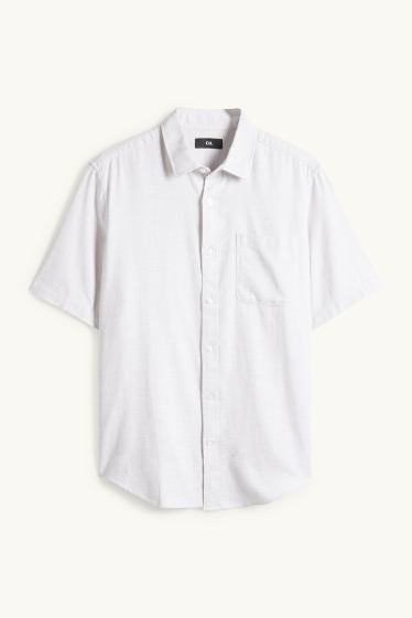 Hommes - Chemise - regular fit - col kent - gris clair