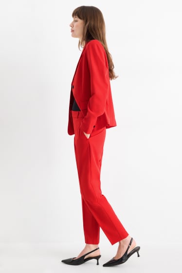 Dames - Business-broek - mid waist - cigarette fit - rood