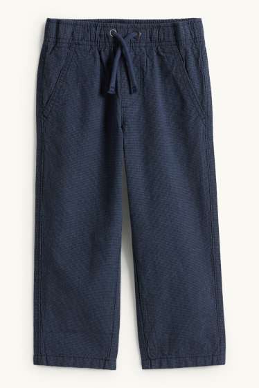 Children Boys - Trousers with linen content - dark blue