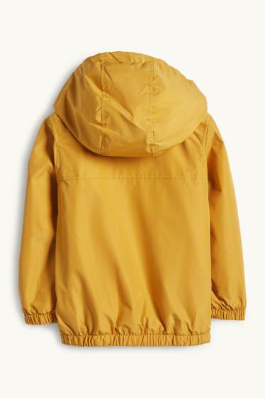 Kinder Buben - Jacke mit Kapuze - wasserabweisend - hellorange
