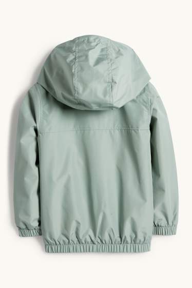 Kinder Buben - Jacke mit Kapuze - wasserabweisend - hellgrün