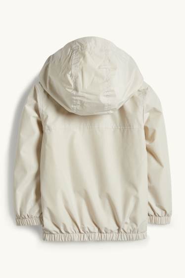 Kinder Buben - Jacke mit Kapuze - wasserabweisend - cremeweiß