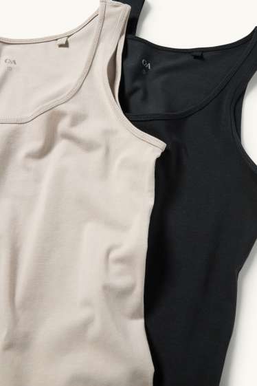 Dona - Paquet de 2 - samarreta de tirants  - gris/negre