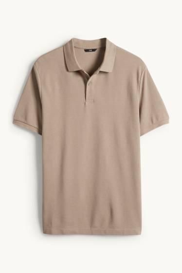 Herren - Poloshirt - taupe