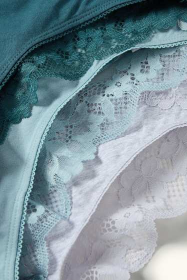 Damen - Multipack 3er - Brazilian Slip - weiss / türkis