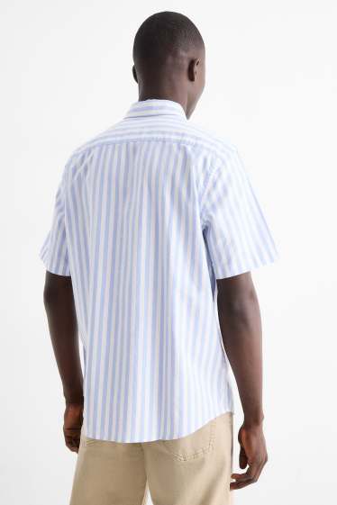 Herren - Hemd - Regular Fit - Kent - gestreift - weiss / hellblau