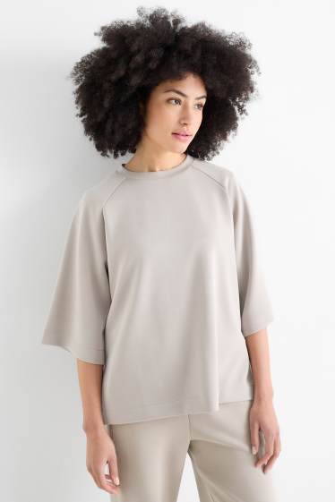 Damen - Oversized-Sweatshirt - beige