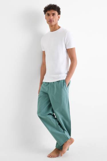 Hommes - Bas de pyjama - à rayures - vert foncé