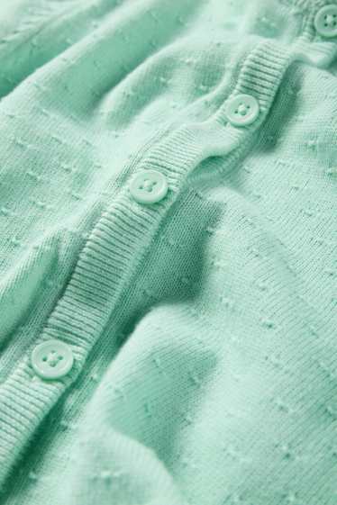 Enfants filles - Gilet en maille - finition texturée - vert menthe