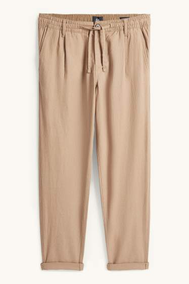 Heren - Chino - tapered fit - linnenmix - beige