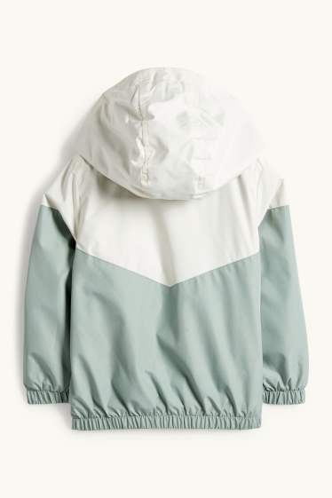 Kinder Buben - Jacke mit Kapuze - wasserabweisend - mintgrün