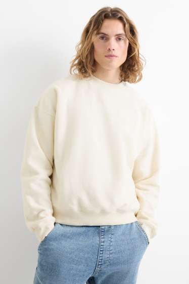 Herren - Sweatshirt - strukturiert - cremefarben