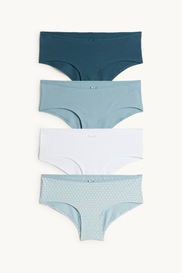 Dámské - Multipack 4 ks - kalhotky hipster - tyrkysová