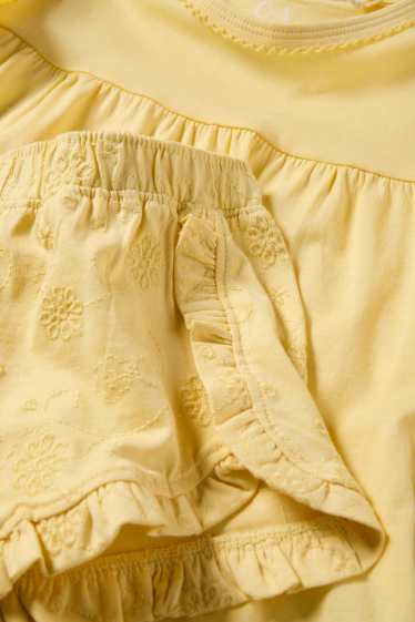 Enfants filles - Fleurs - pyjashort - 2 pièces - jaune