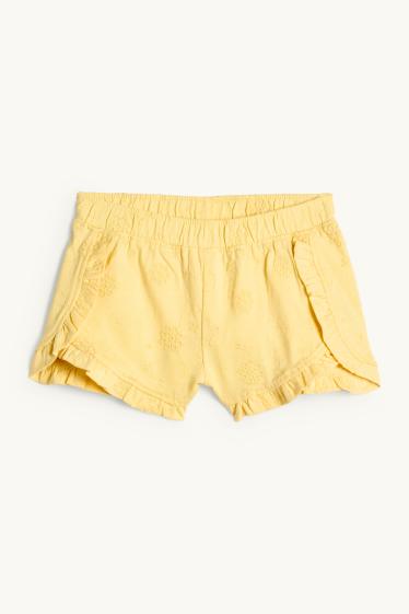 Enfants filles - Fleurs - pyjashort - 2 pièces - jaune