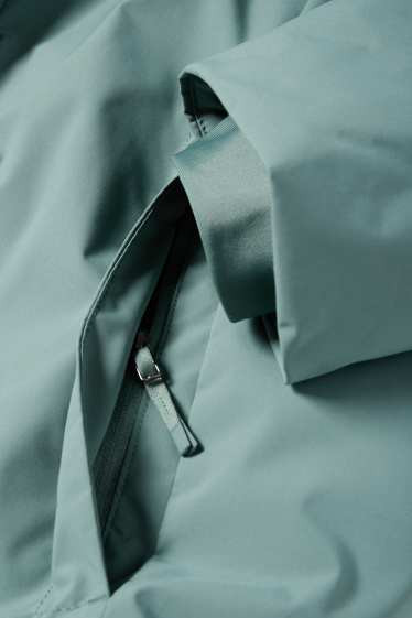 Donna - Giacca con cappuccio - foderata - idrorepellente - turchese