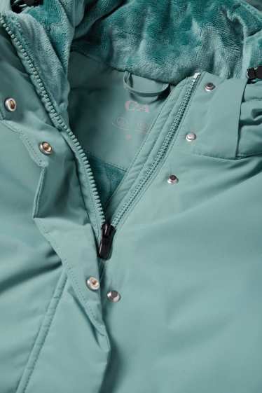 Donna - Giacca con cappuccio - foderata - idrorepellente - turchese