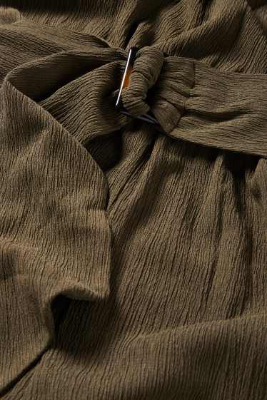 Donna - Tuta con cintura - tessuto tramato - kaki