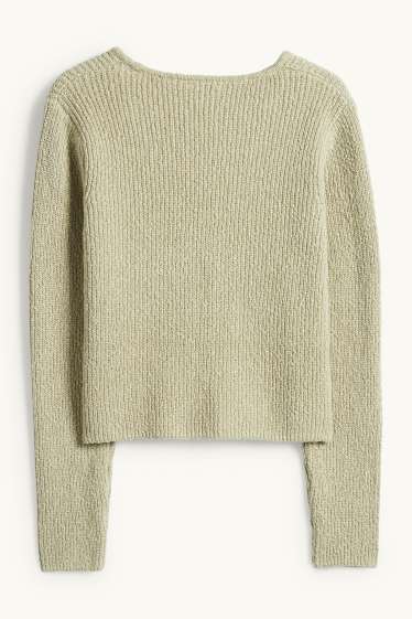 Dona - Càrdigan - acanalat - verd clar