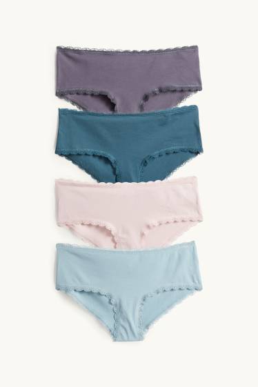 Dames - Set van 4 - hipster - petrol