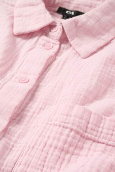 Femmes - Chemisier en gaze de coton - rose