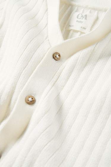 Unisex - Cardigan per neonati - a coste - bianco crema