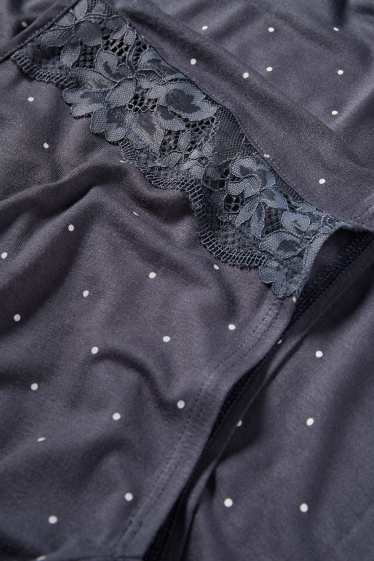 Femmes - Chemise de nuit en viscose - à pois - bleu foncé