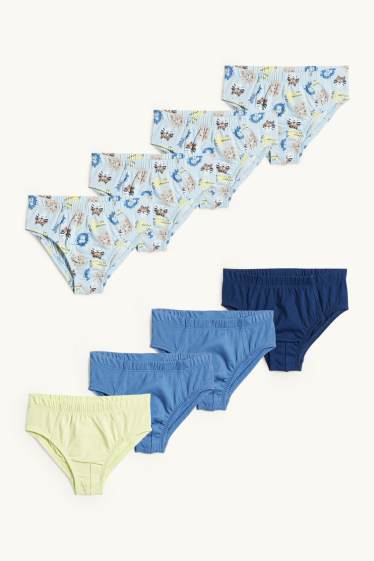 Kinderen: jongens - Set van 8 - wilde dieren - slip - blauw