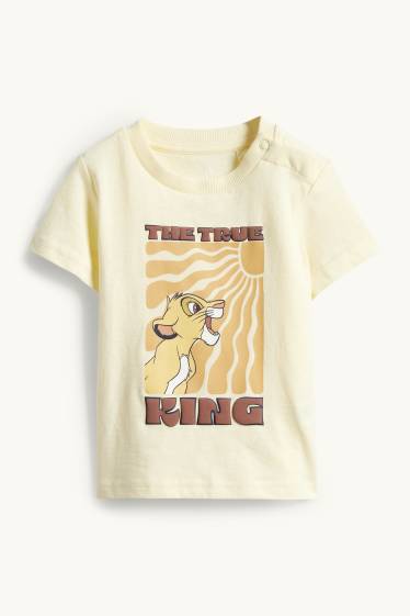 Miminka - chlapci - Lví král - tričko s krátkým rukávem pro miminka - světle žlutá