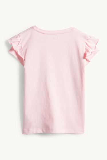 Bambine - Conigli - t-shirt - effetto brillante - rosa