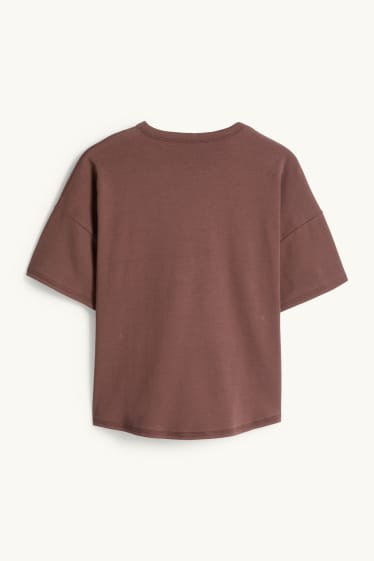 Dona - Samarreta de màniga curta - oversized - marró fosc