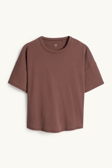 Dona - Samarreta de màniga curta - oversized - marró fosc