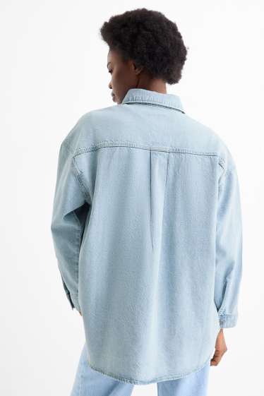 Dames - Spijkerblouse - jeanslichtblauw