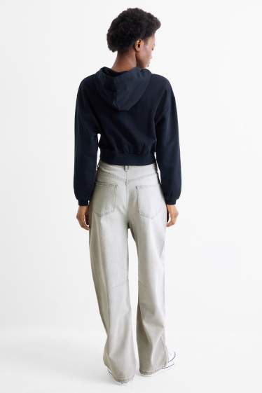 Femmes - Jean ballon - mid waist - jean gris clair