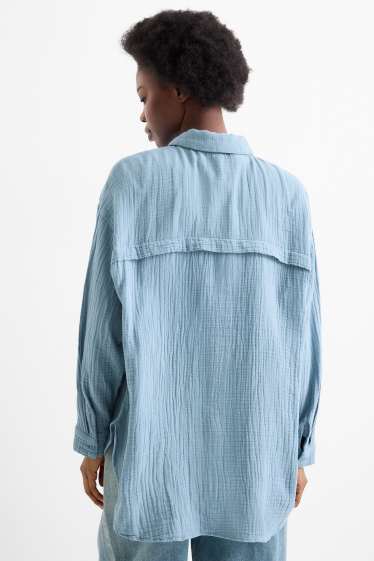 Mujer - Blusa de muselina - azul