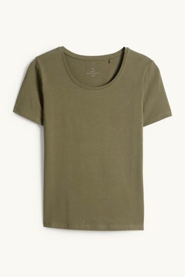 Damen - T-Shirt - Slim Fit - khaki