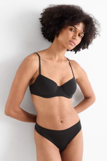 Dona - Paquet de 3 - tanga - sense costures - negre