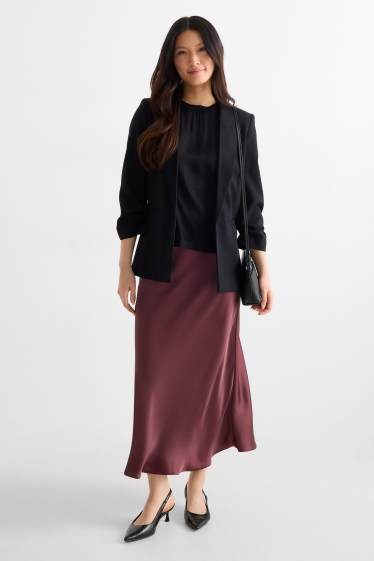Women - Satin skirt - bordeaux