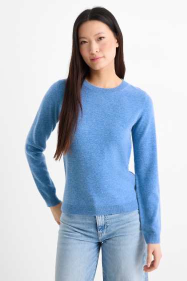 Dames - Trui van kasjmier - blauw