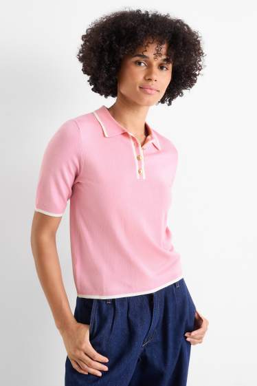 Dona - Jersei de punt - màniga curta - fúcsia