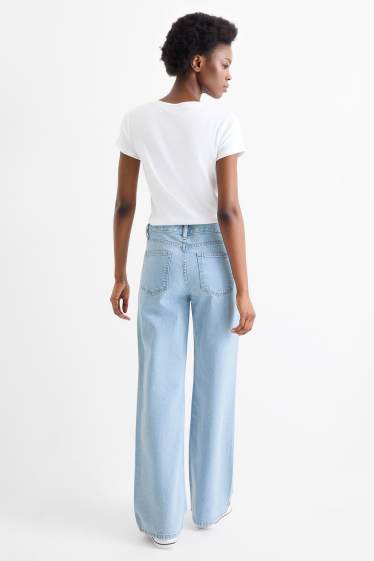 Dona - Wide Leg Jeans - low waist - texà blau clar