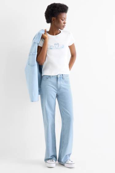 Dona - Wide Leg Jeans - low waist - texà blau clar