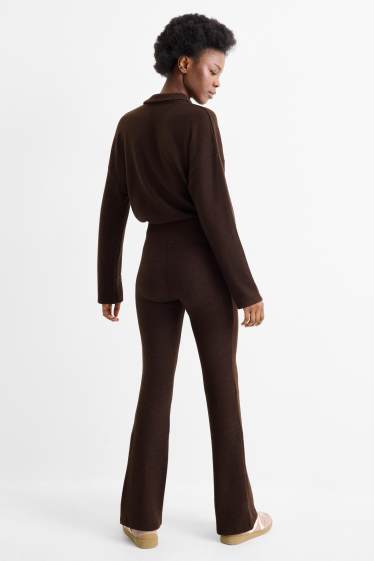 Dámské - Flared legíny - tmavohnědá