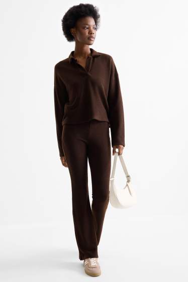 Dámské - Flared legíny - tmavohnědá