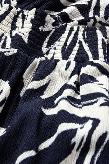 Femmes - Jupe - à fleurs - texturée - bleu / blanc