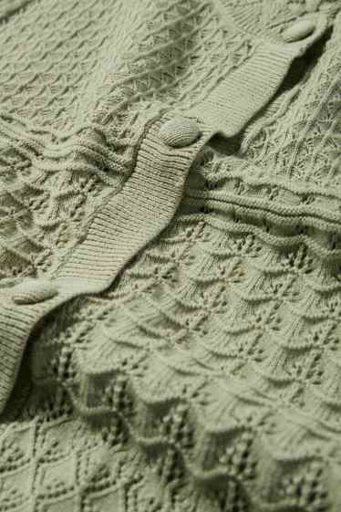 Femmes - Gilet de maille - texturé - vert