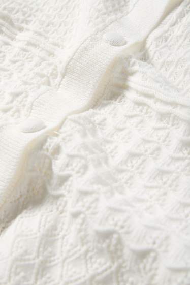 Femmes - Gilet de maille - texturé - blanc