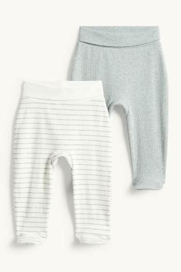 Baby Jungen - Multipack 2er - Baby-Pyjamahose - gerippt - mintgrün