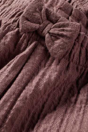 Niemowlęta dziewczynki - Niemowlęce spodnie dresowe - z fakturą - brązowy