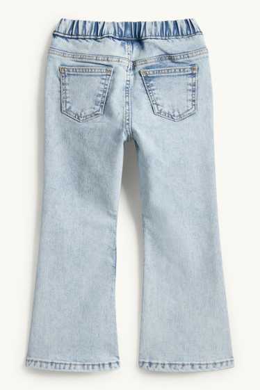 Copii - Fete - Floare - flared jeans - LYCRA® - denim-albastru deschis